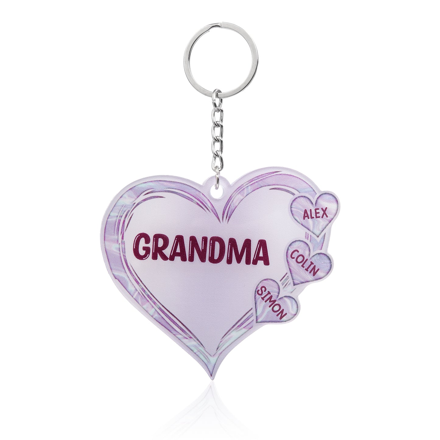 Christmas Decoration Custom Acrylic Name Heart Keychain