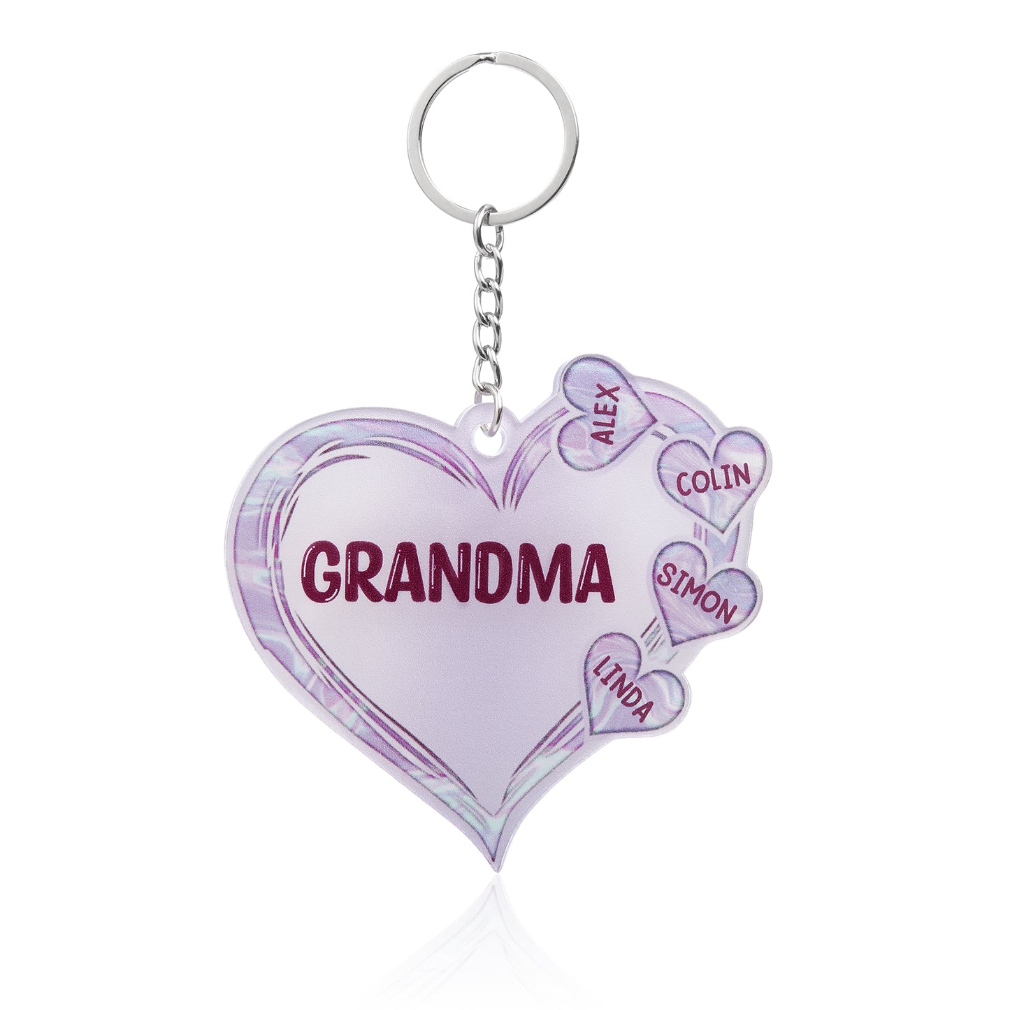 Christmas Decoration Custom Acrylic Name Heart Keychain