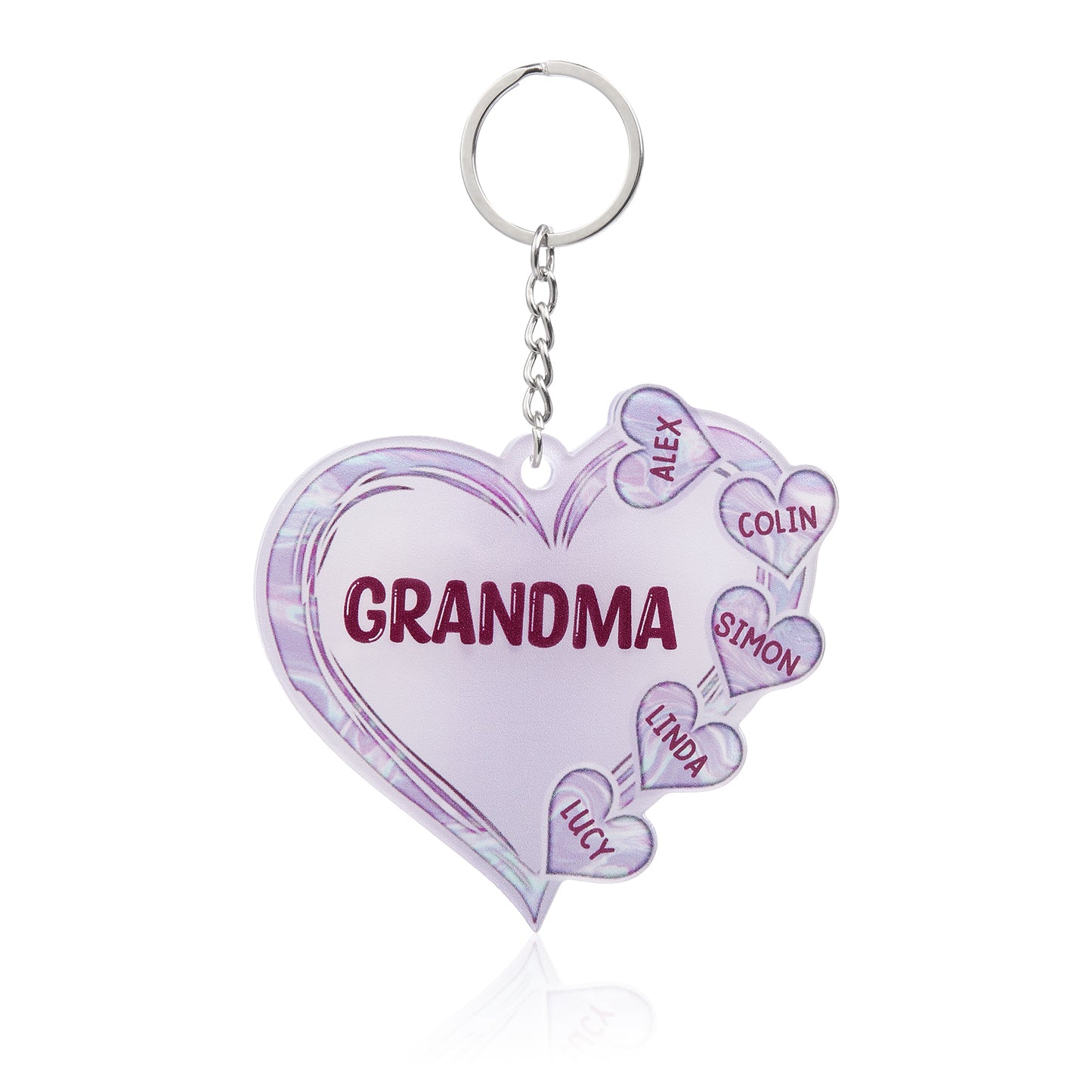 Christmas Decoration Custom Acrylic Name Heart Keychain