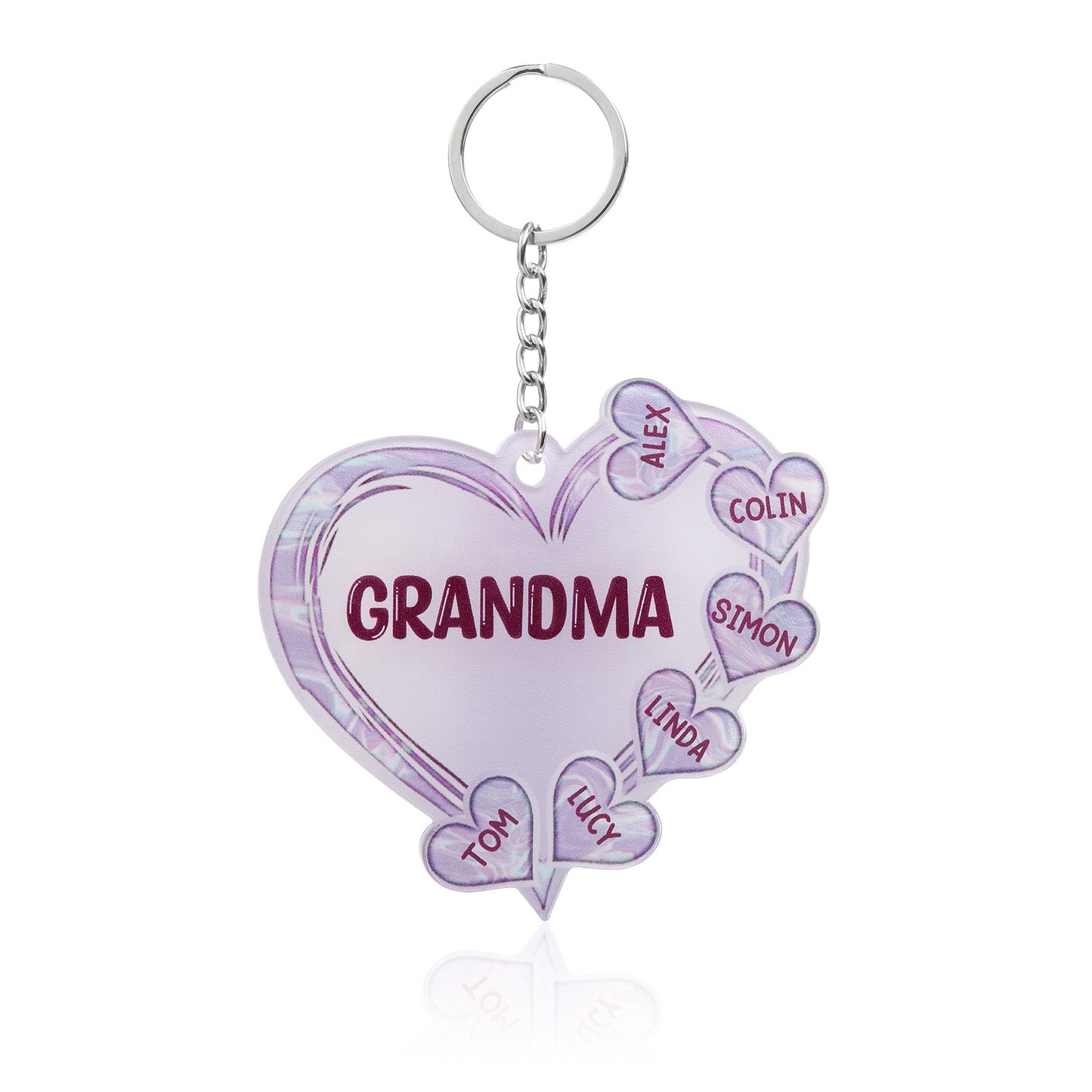 Christmas Decoration Custom Acrylic Name Heart Keychain