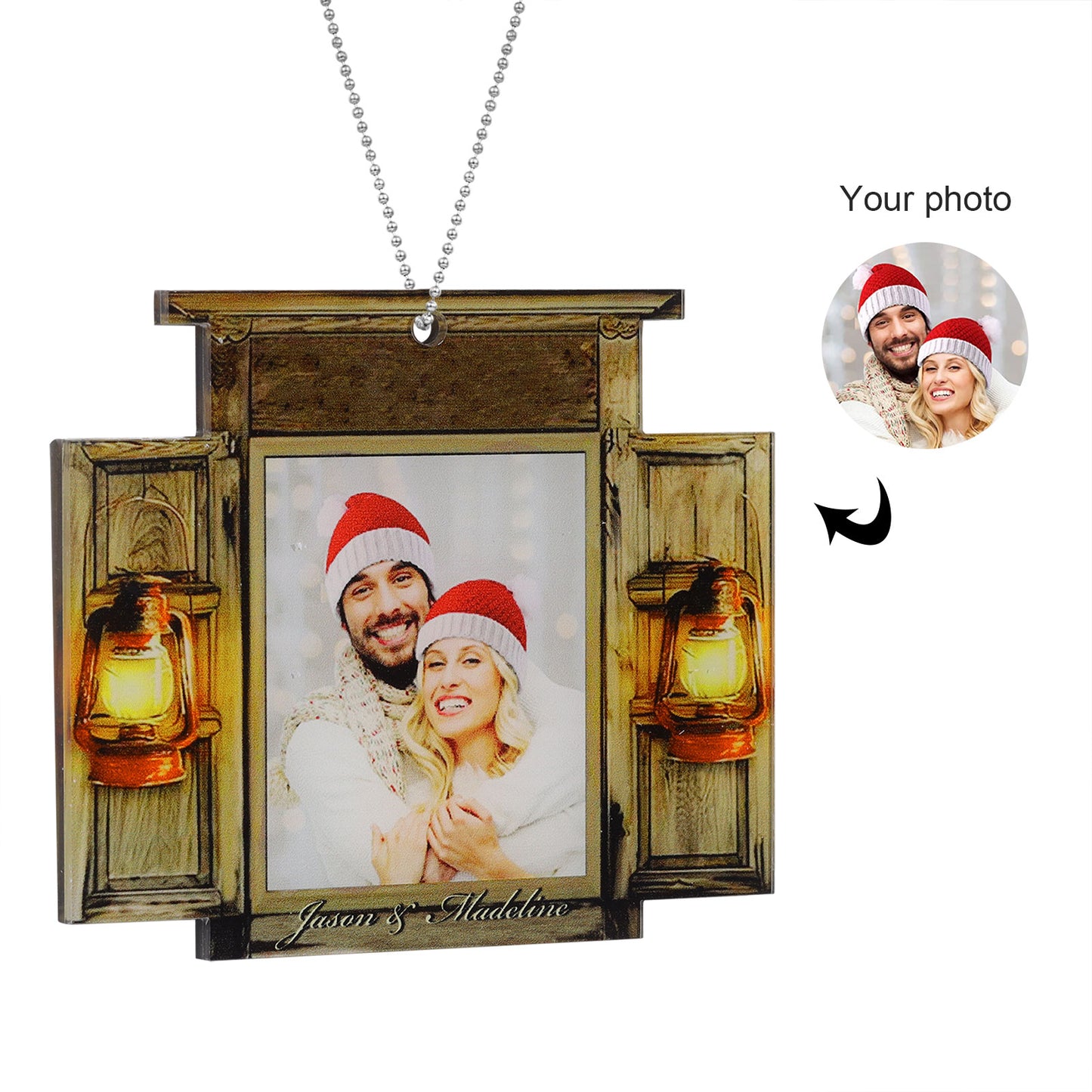 Christmas Decoration Custom Name And Photo Ornament