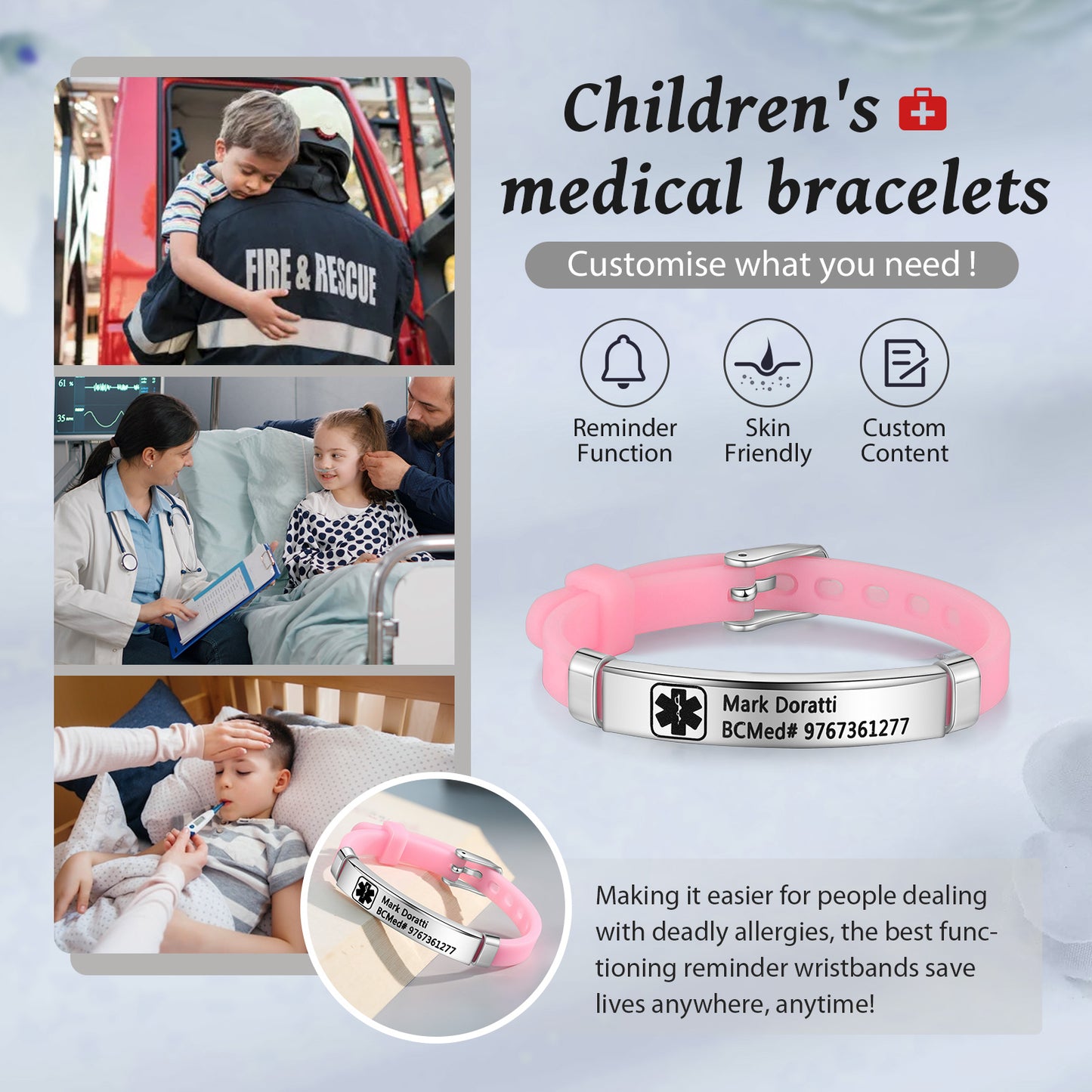 Custom Children Medical Bracelet