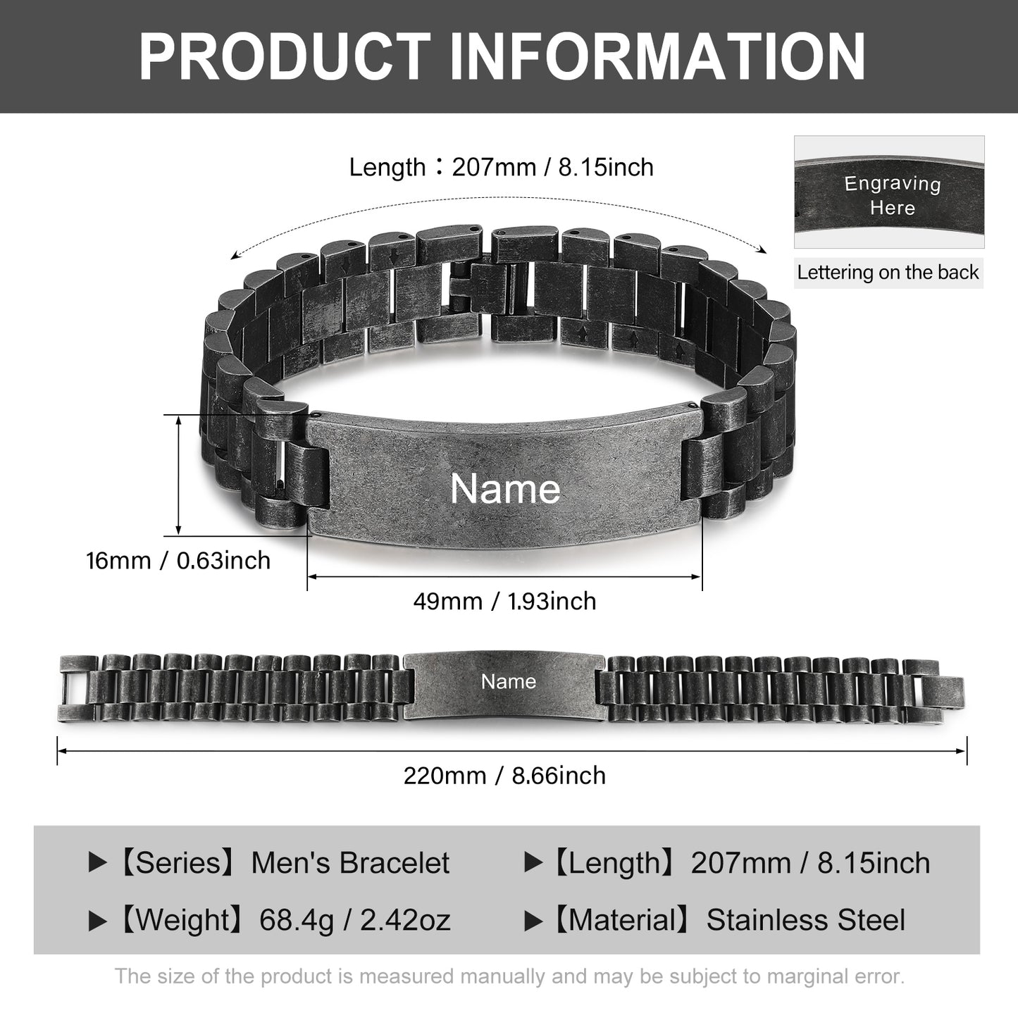 Custom Name Men Bracelet