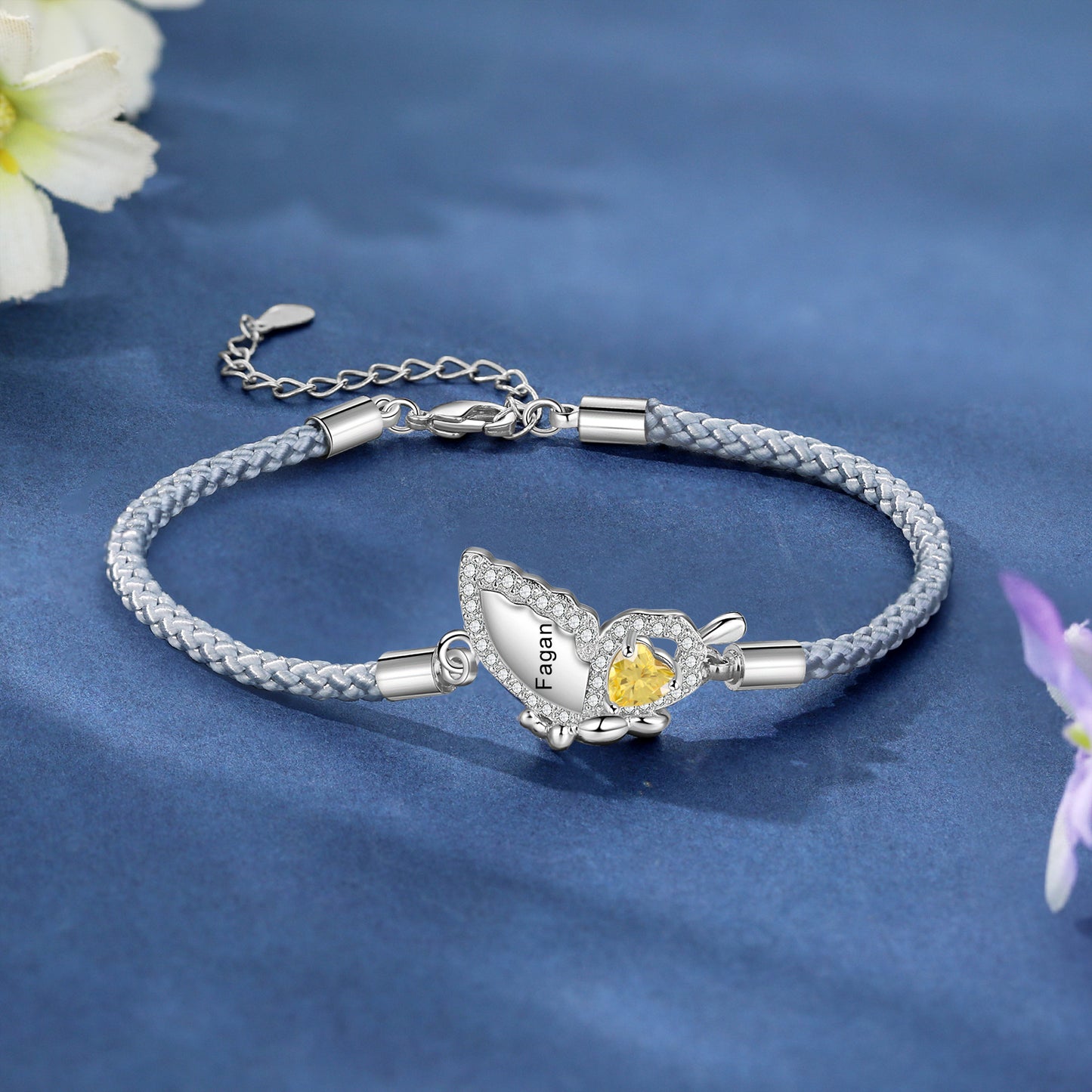 Custom Birthstone Butterfly Bracelet