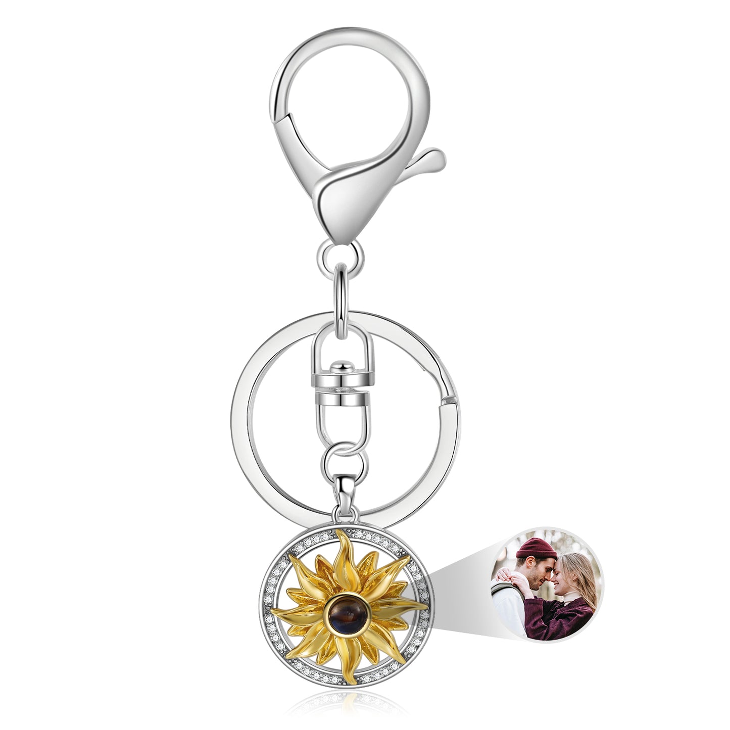 Custom Projection Sunflower Keychain