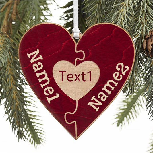 Christmas Decoration Custom Name Heart Ornament