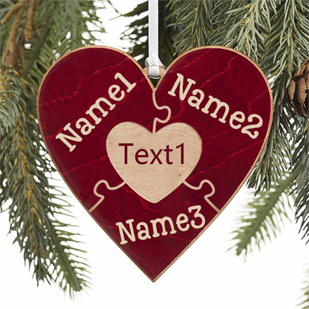 Christmas Decoration Custom Name Heart Ornament