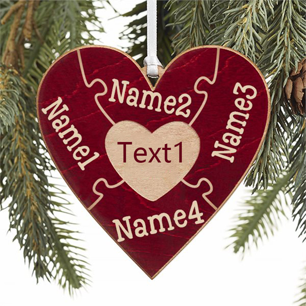 Christmas Decoration Custom Name Heart Ornament