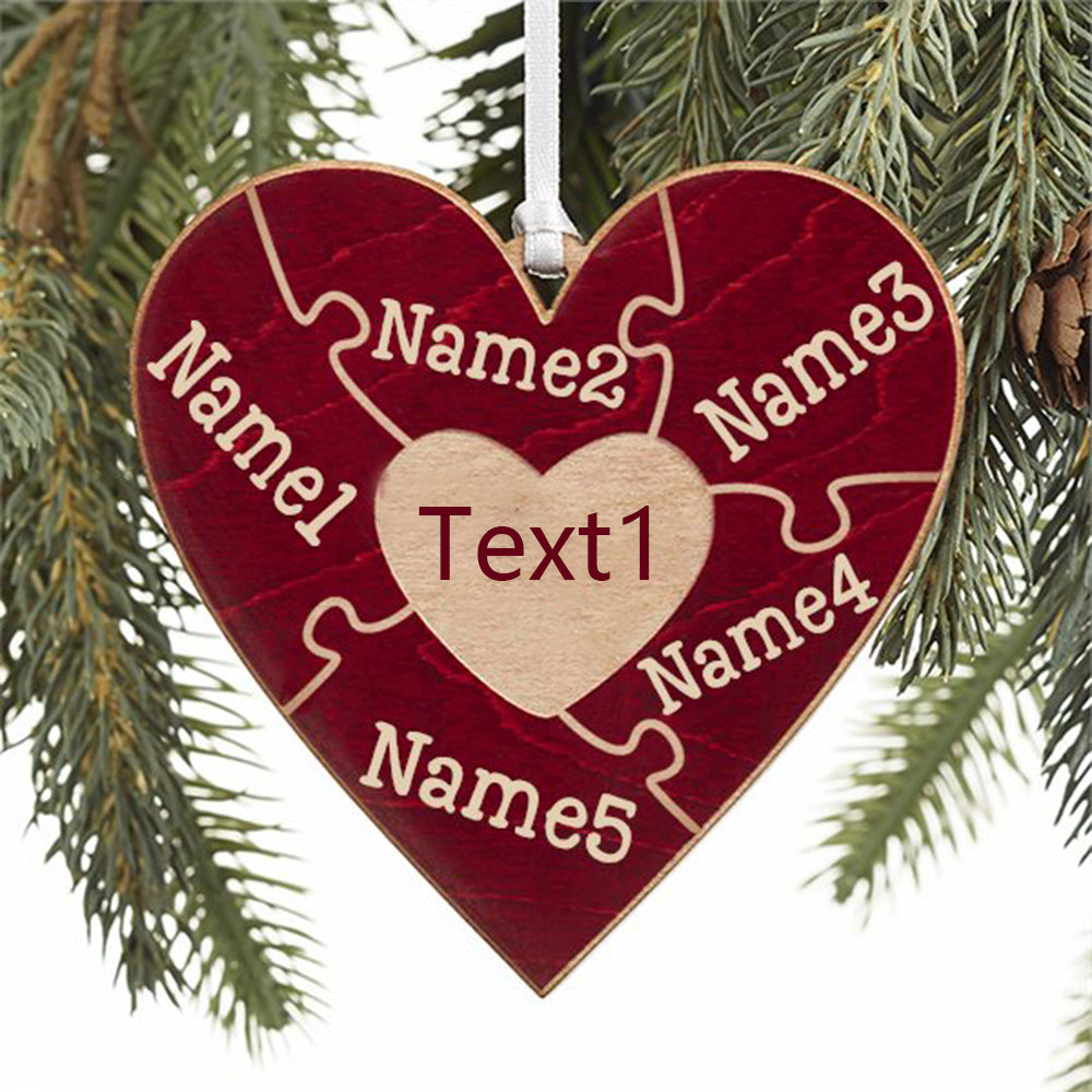 Christmas Decoration Custom Name Heart Ornament