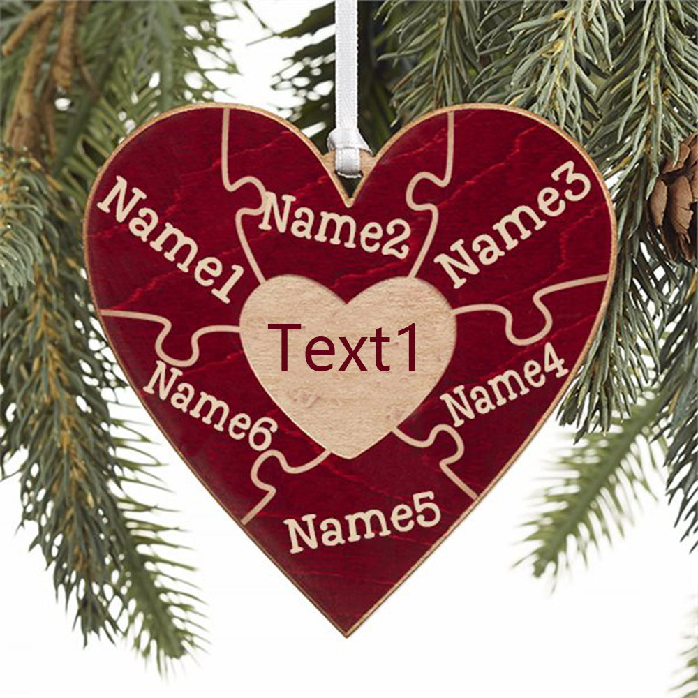 Christmas Decoration Custom Name Heart Ornament