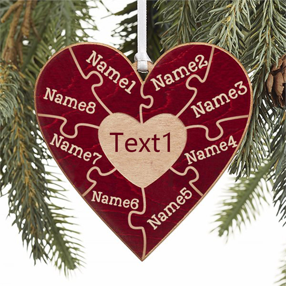 Christmas Decoration Custom Name Heart Ornament