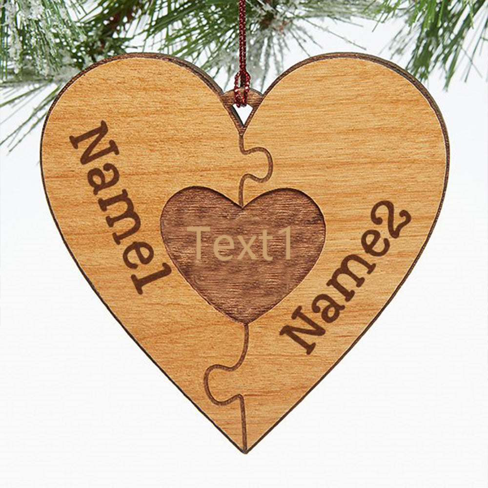 Christmas Decoration Custom Name Heart Ornament