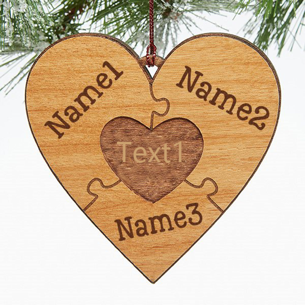 Christmas Decoration Custom Name Heart Ornament