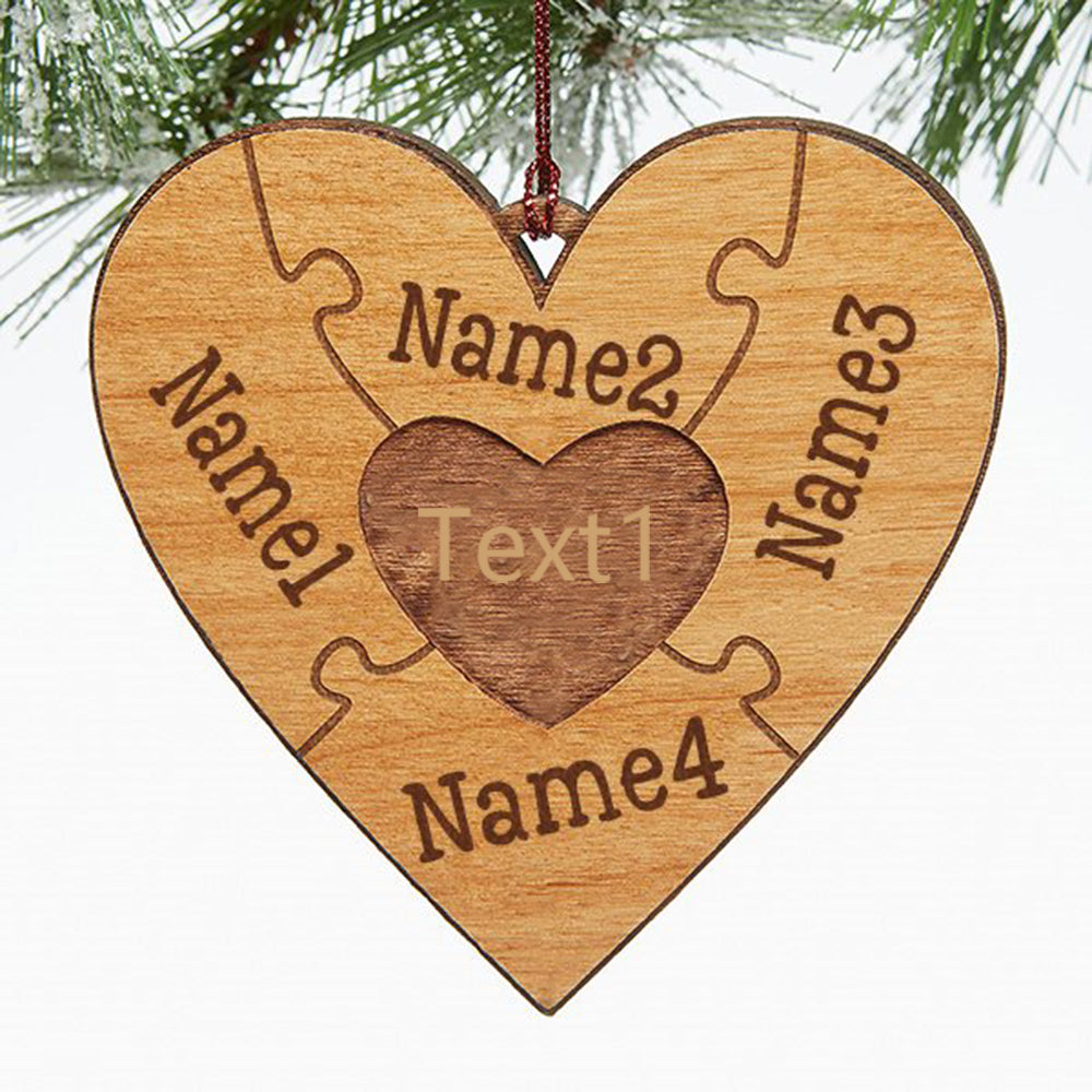 Christmas Decoration Custom Name Heart Ornament