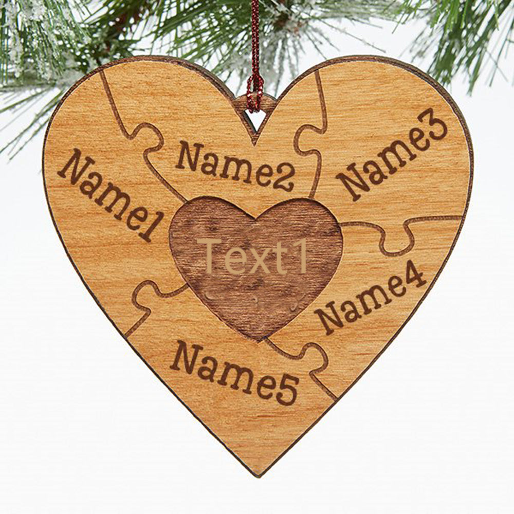 Christmas Decoration Custom Name Heart Ornament