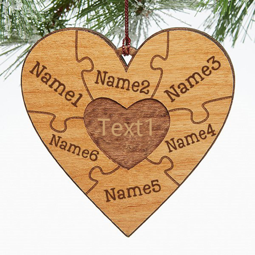 Christmas Decoration Custom Name Heart Ornament