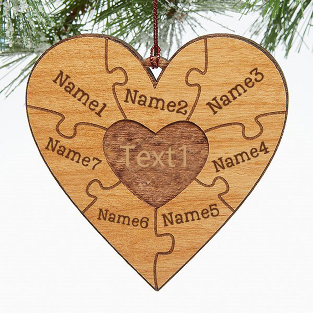 Christmas Decoration Custom Name Heart Ornament