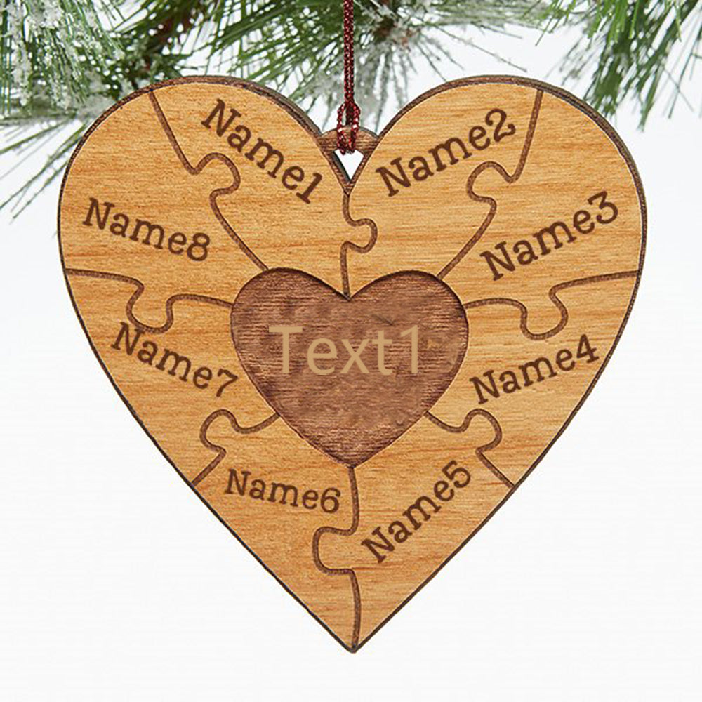 Christmas Decoration Custom Name Heart Ornament