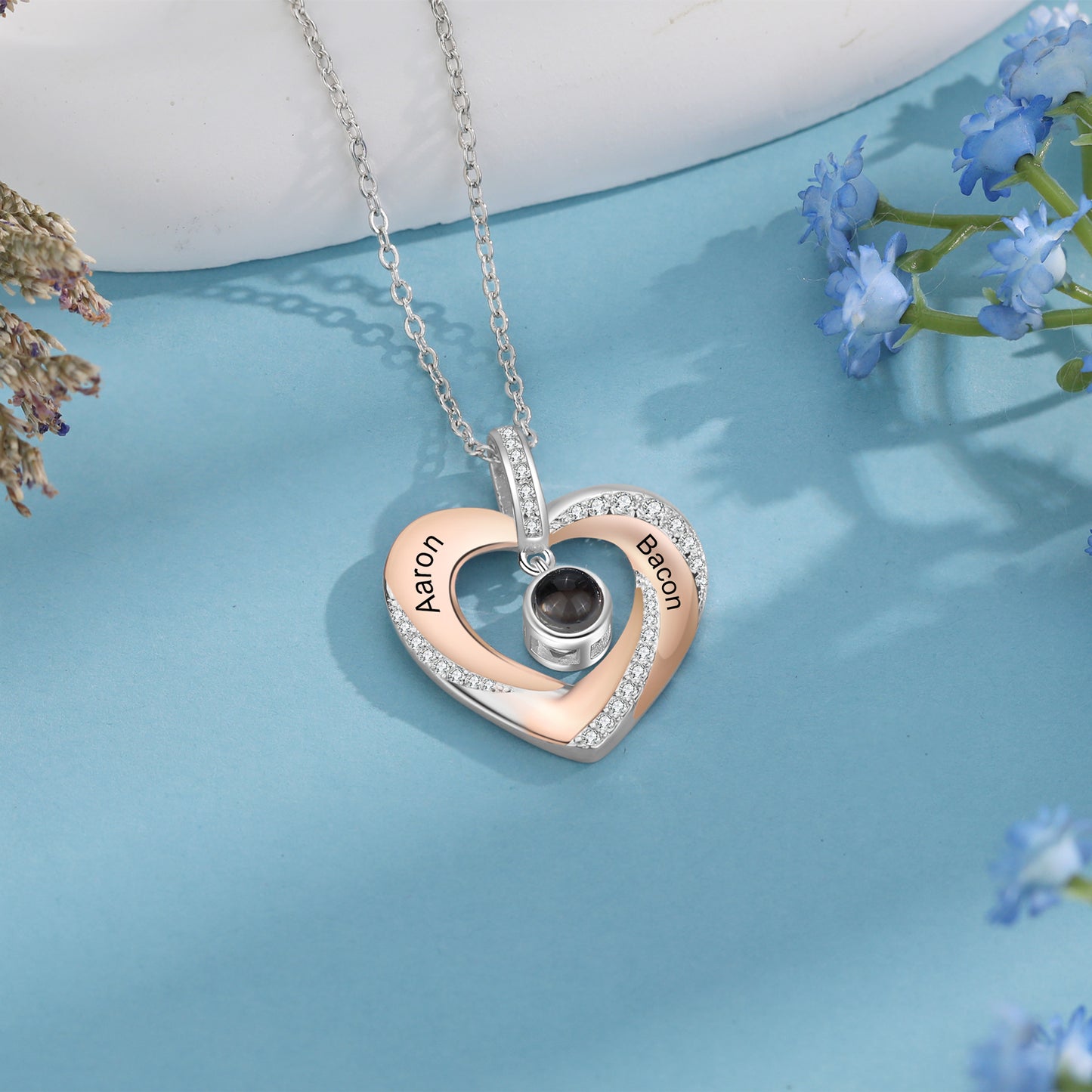 Custom Projection Heart Necklace