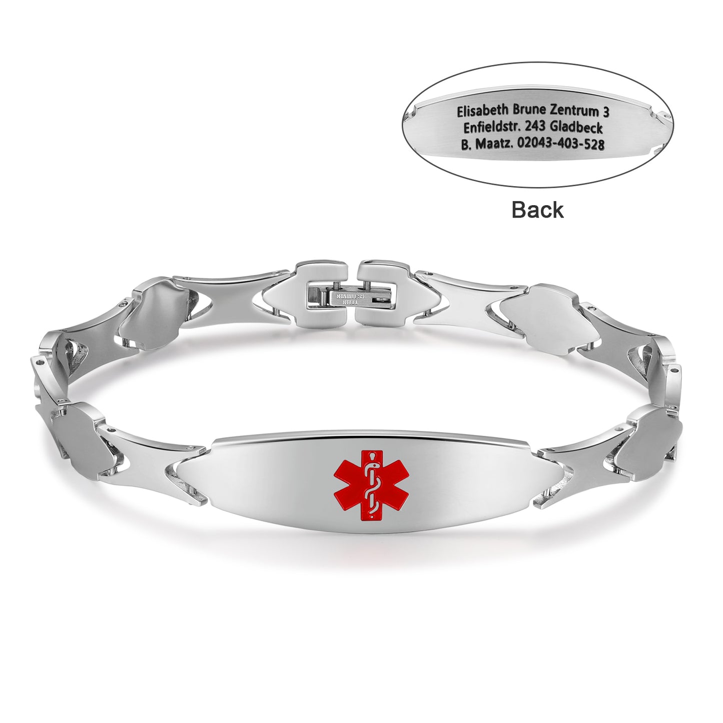 Custom Stainless Steel Medical Women Bracelet