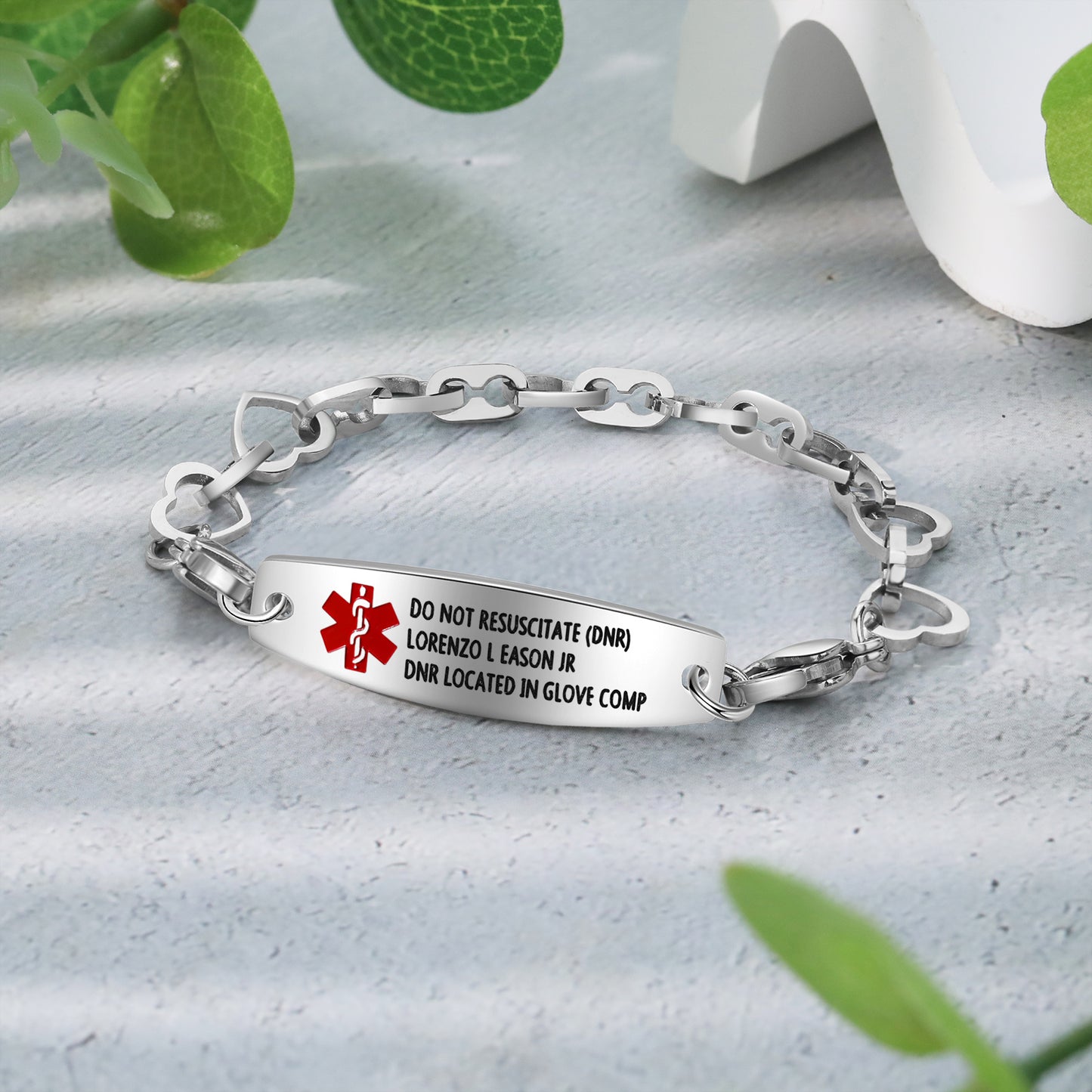 Custom Stainless Steel Medical Women Bracelet