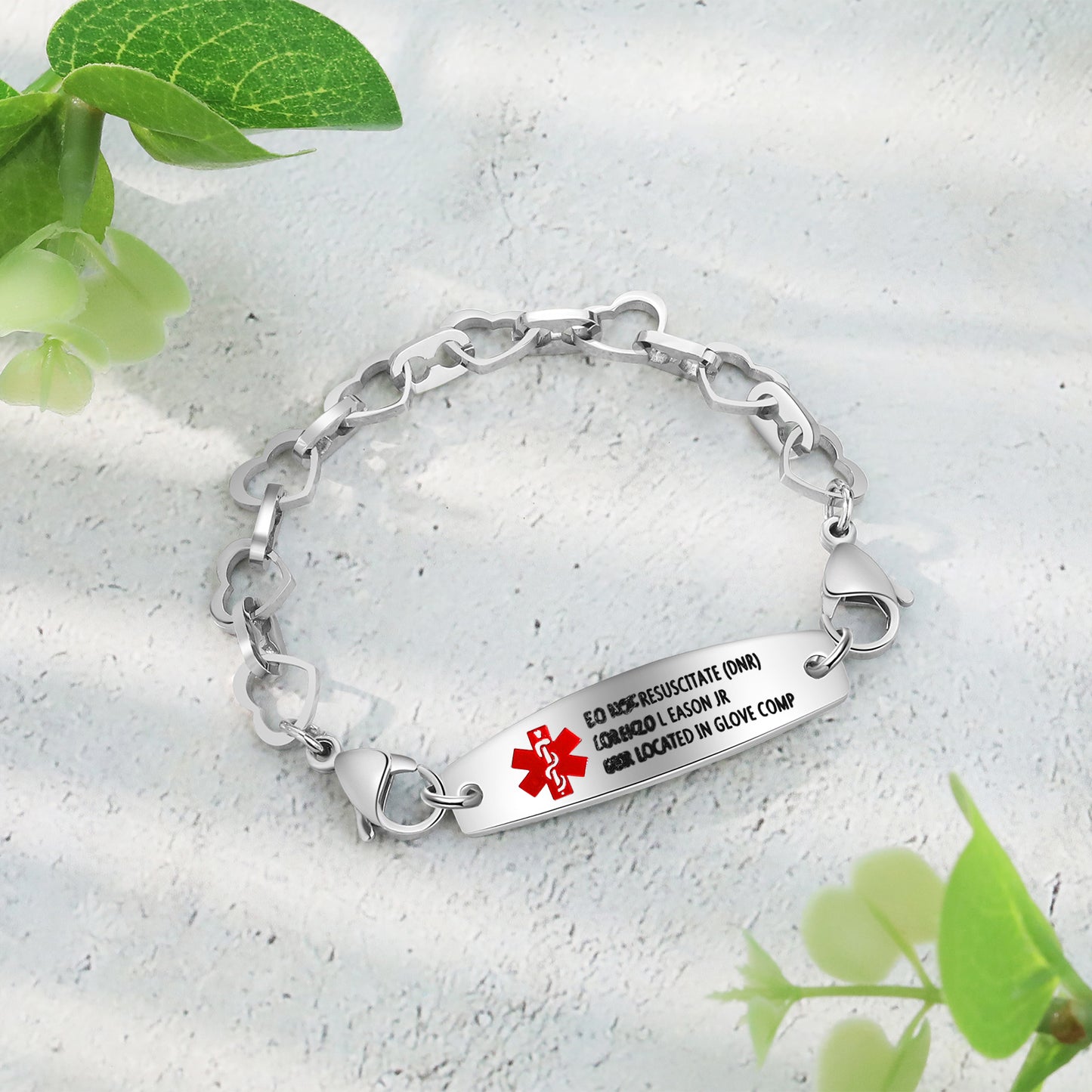 Custom Stainless Steel Medical Women Bracelet