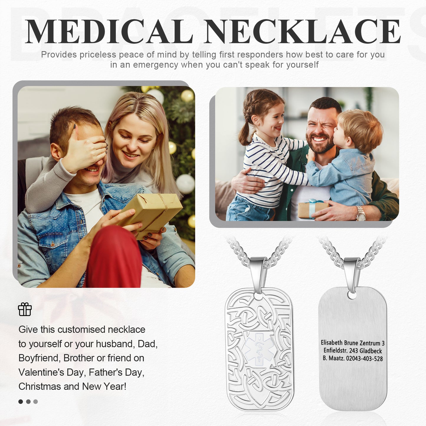 Custom Stainless Steel Medical Necklace