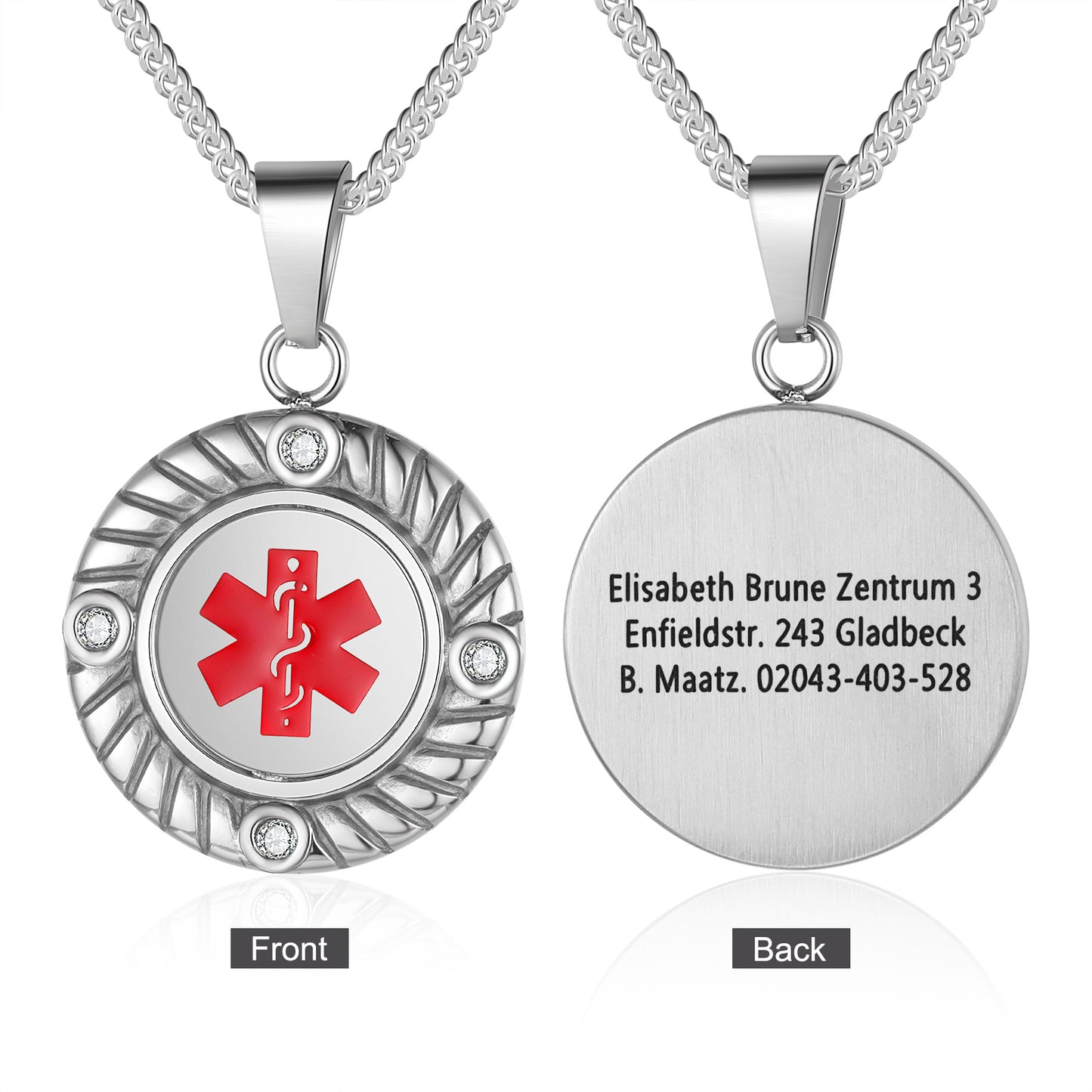 Custom Stainless Steel Medical Necklace