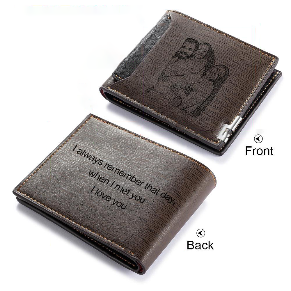 Custom gift PU Leather Custom Photo Wallet