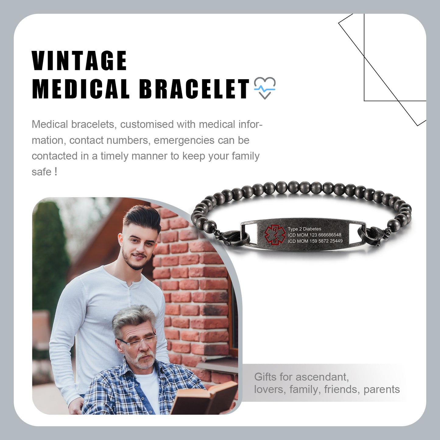 Custom Vintage Medical Bracelet