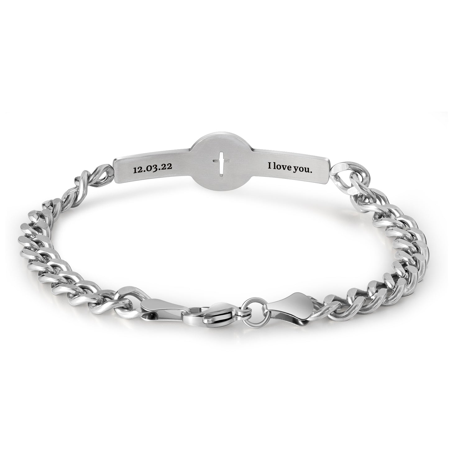 Custom Name Text Heart Shape Couple Bracelet