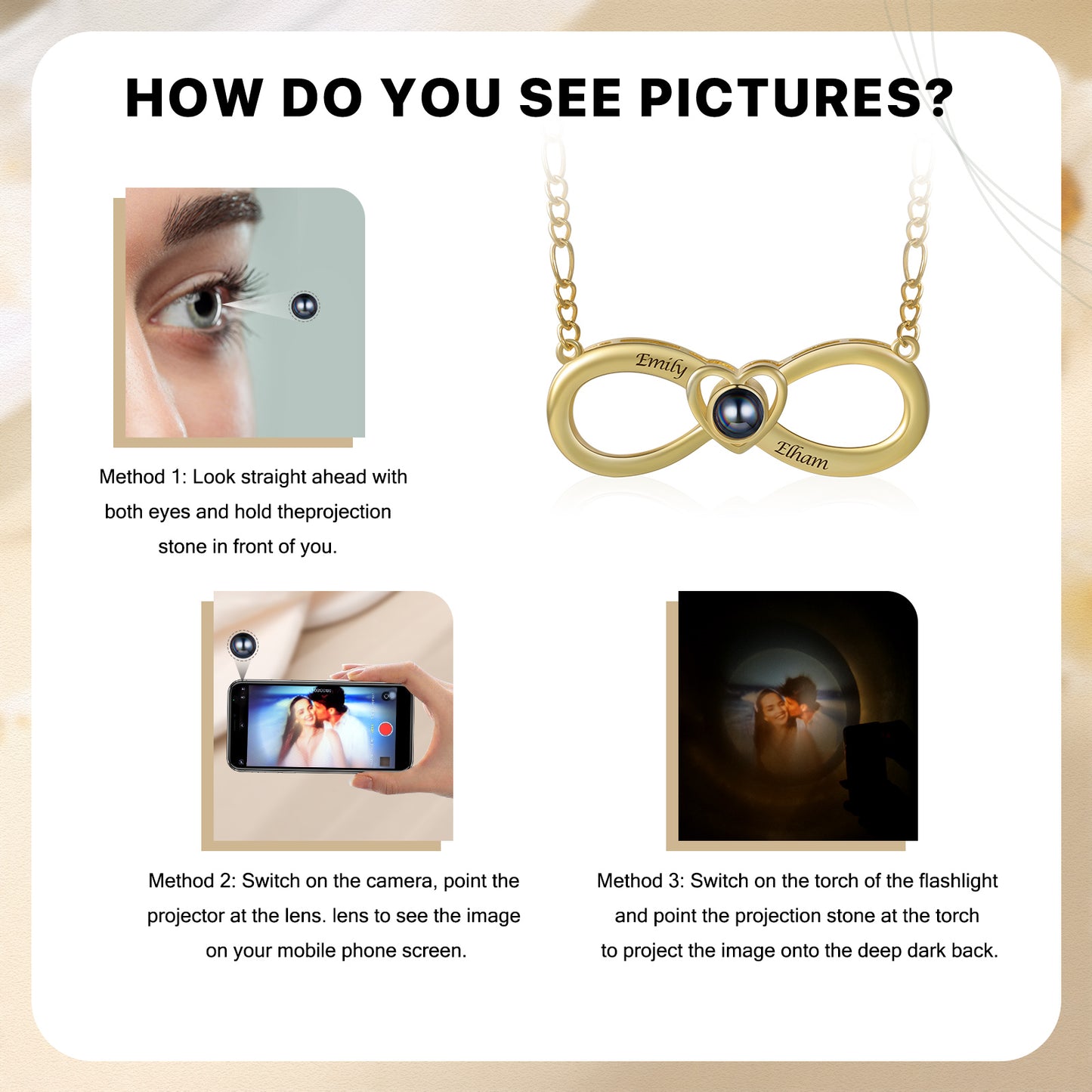 Custom Photo Projection Necklace