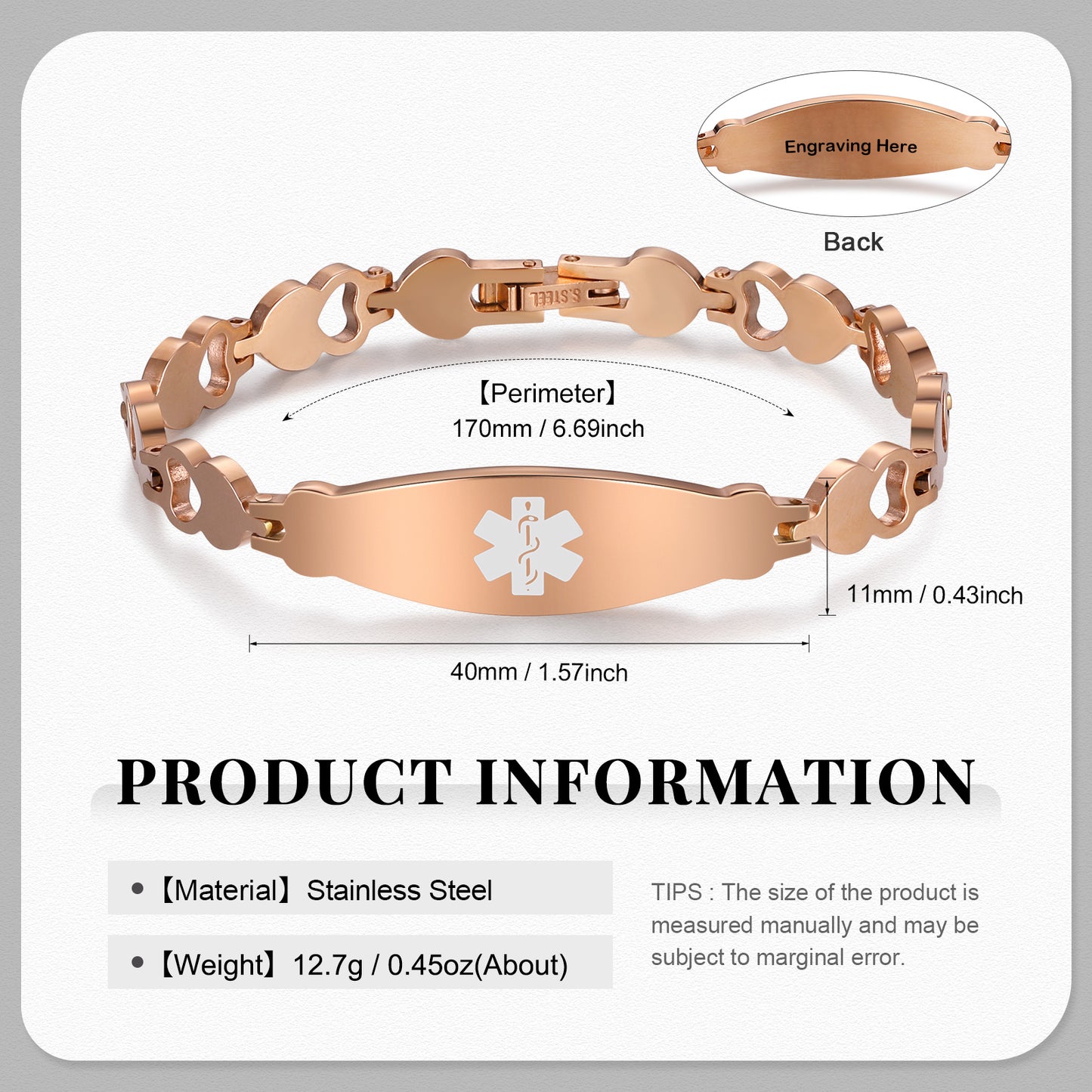 Custom Text Medical Bracelet