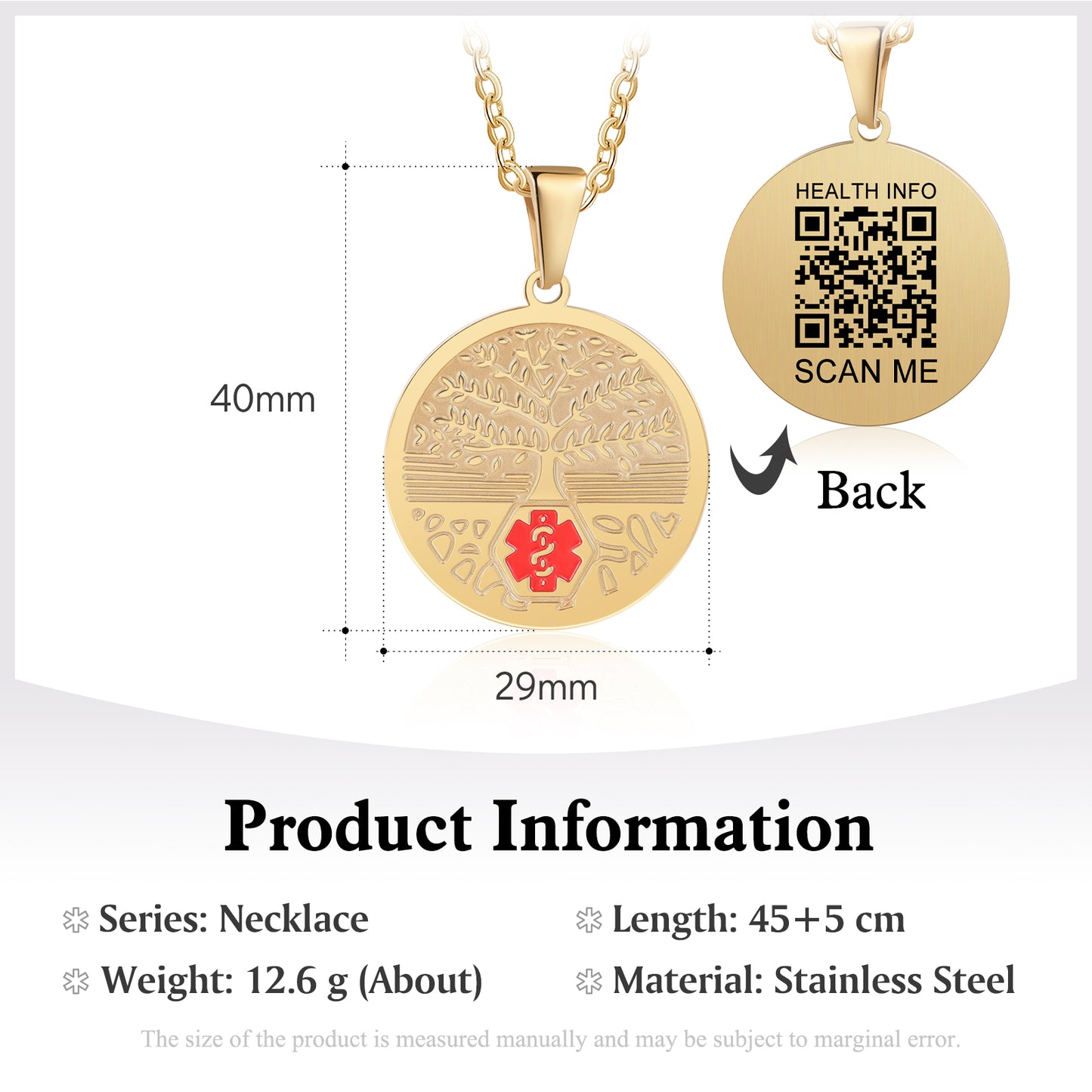 QR Medical Necklace-Standard Necklace