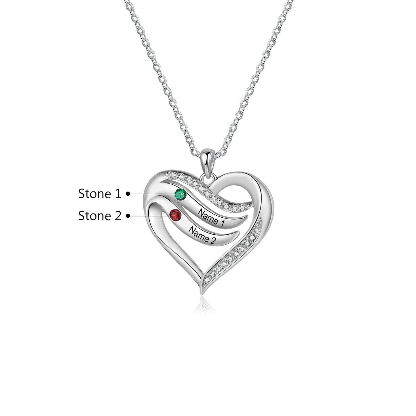 925 Sterling Silver Custom Birthstone Necklace