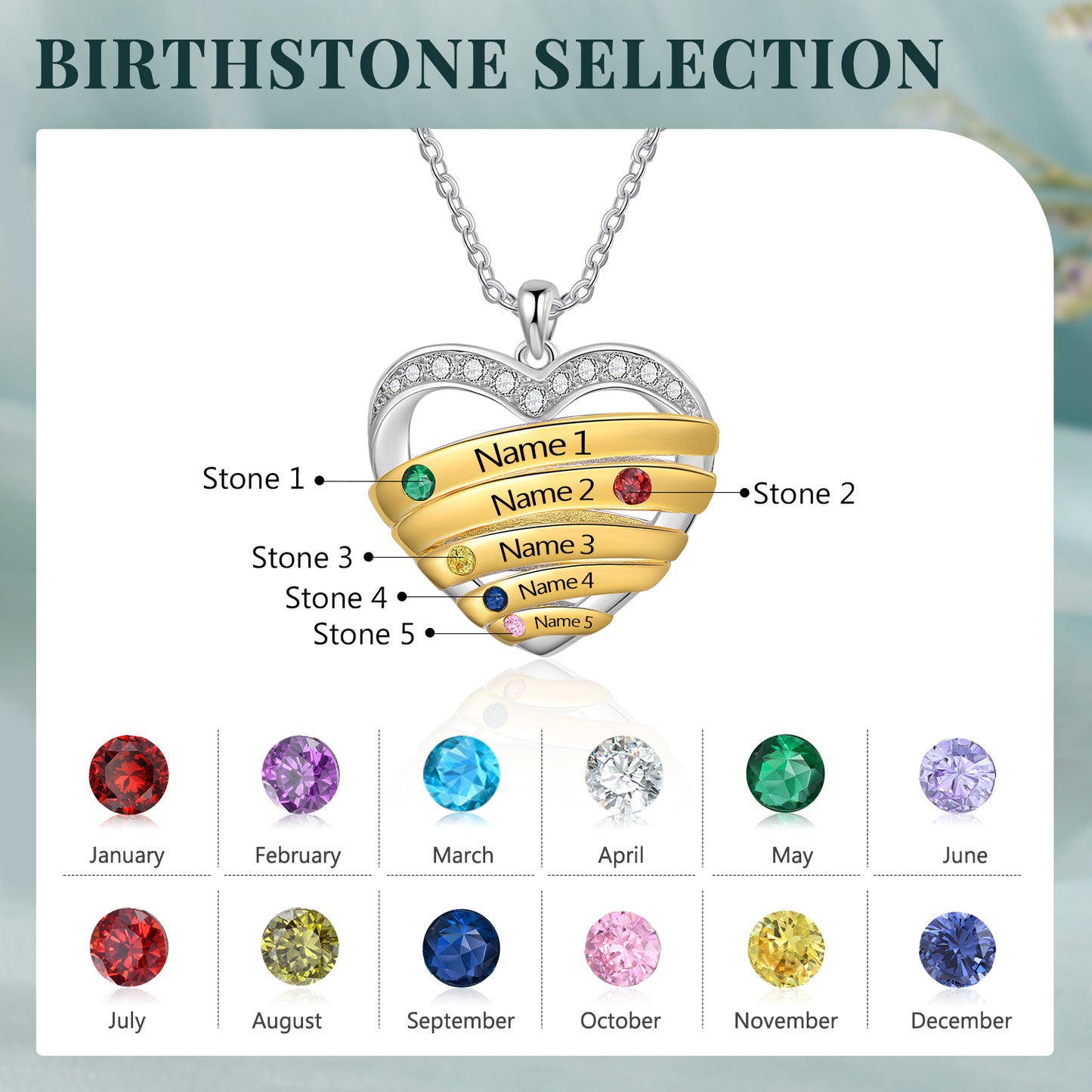 Custom Name Birthstone Necklace