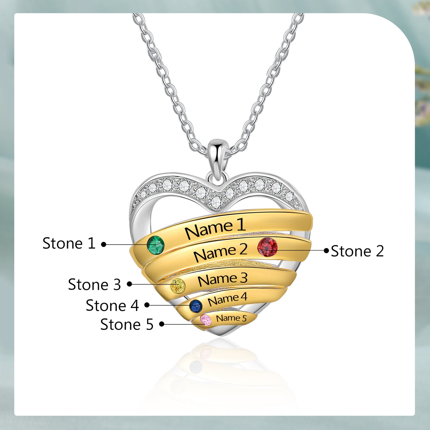 Custom Name Birthstone Necklace