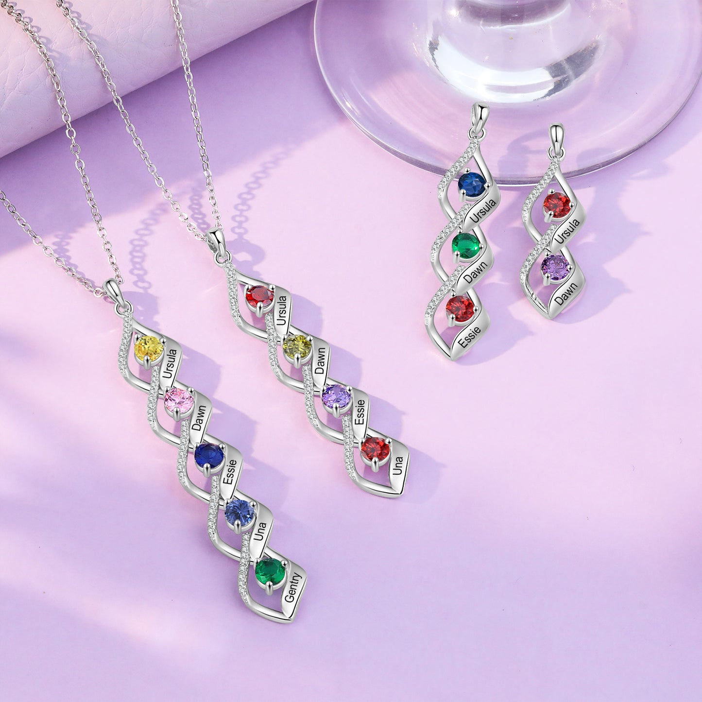 Custom Name Birthstone Necklace