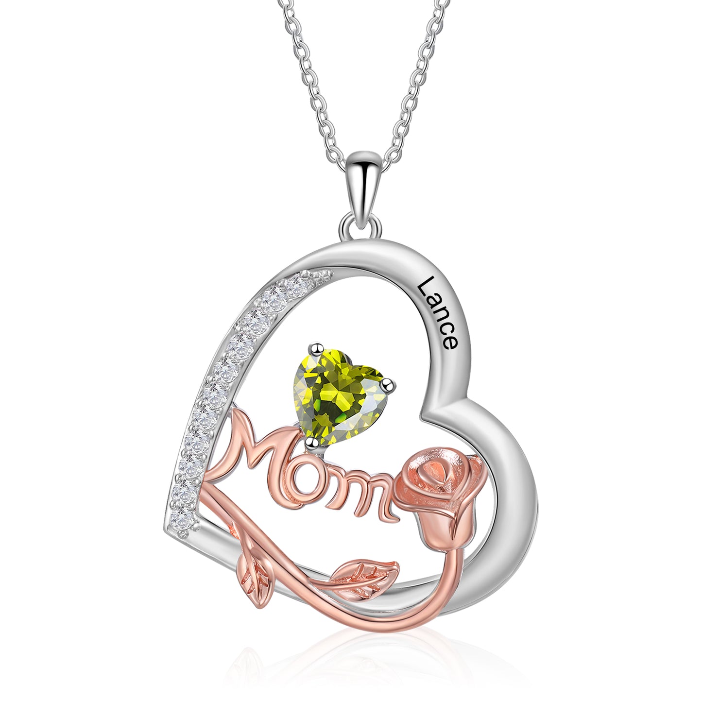 925 Sterling Silver Custom Birthstone Necklace