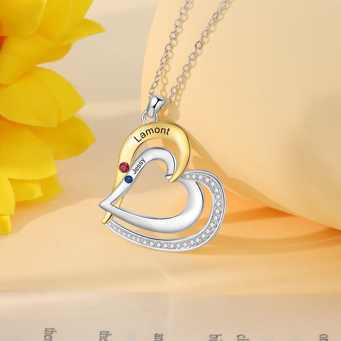 925 Sterling Silver Custom Birthstone Necklace