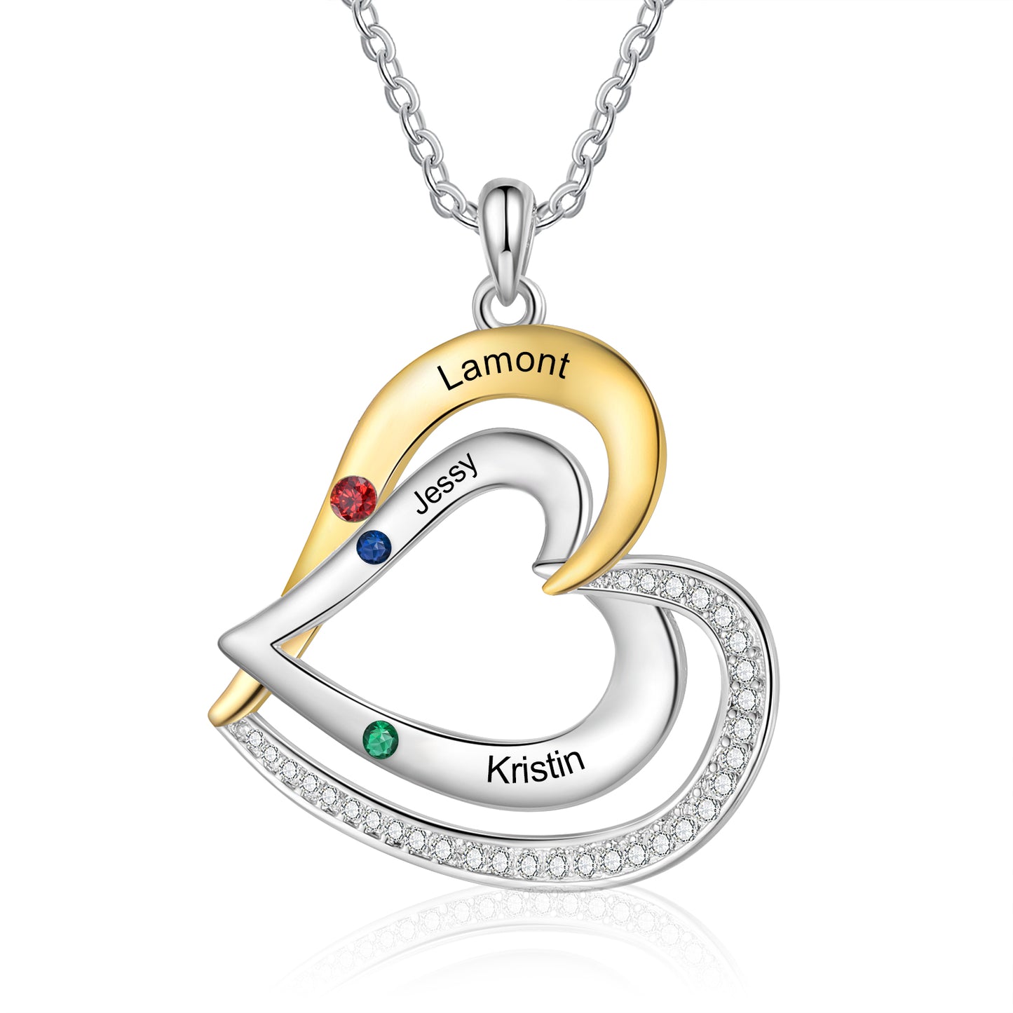 925 Sterling Silver Custom Birthstone Necklace