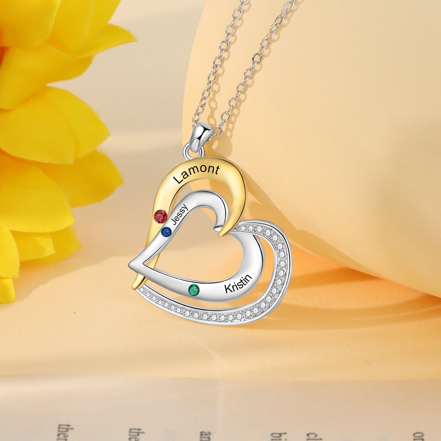 925 Sterling Silver Custom Birthstone Necklace