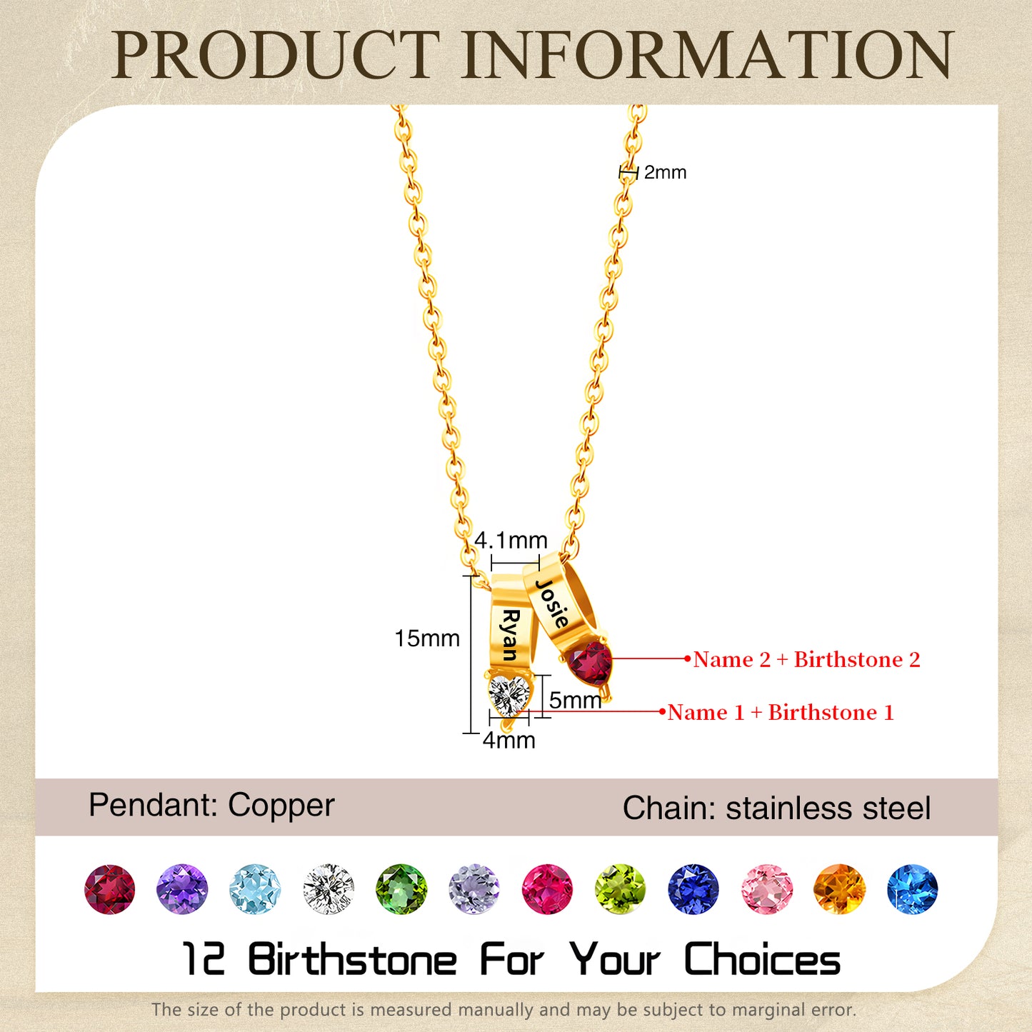 Mother's Day Birthstone Necklace