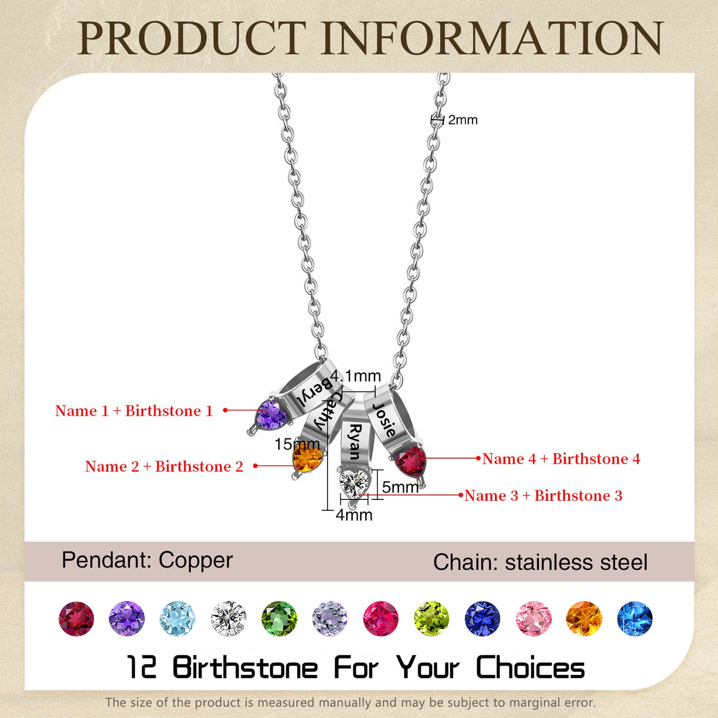 Mother's Day Birthstone Necklace