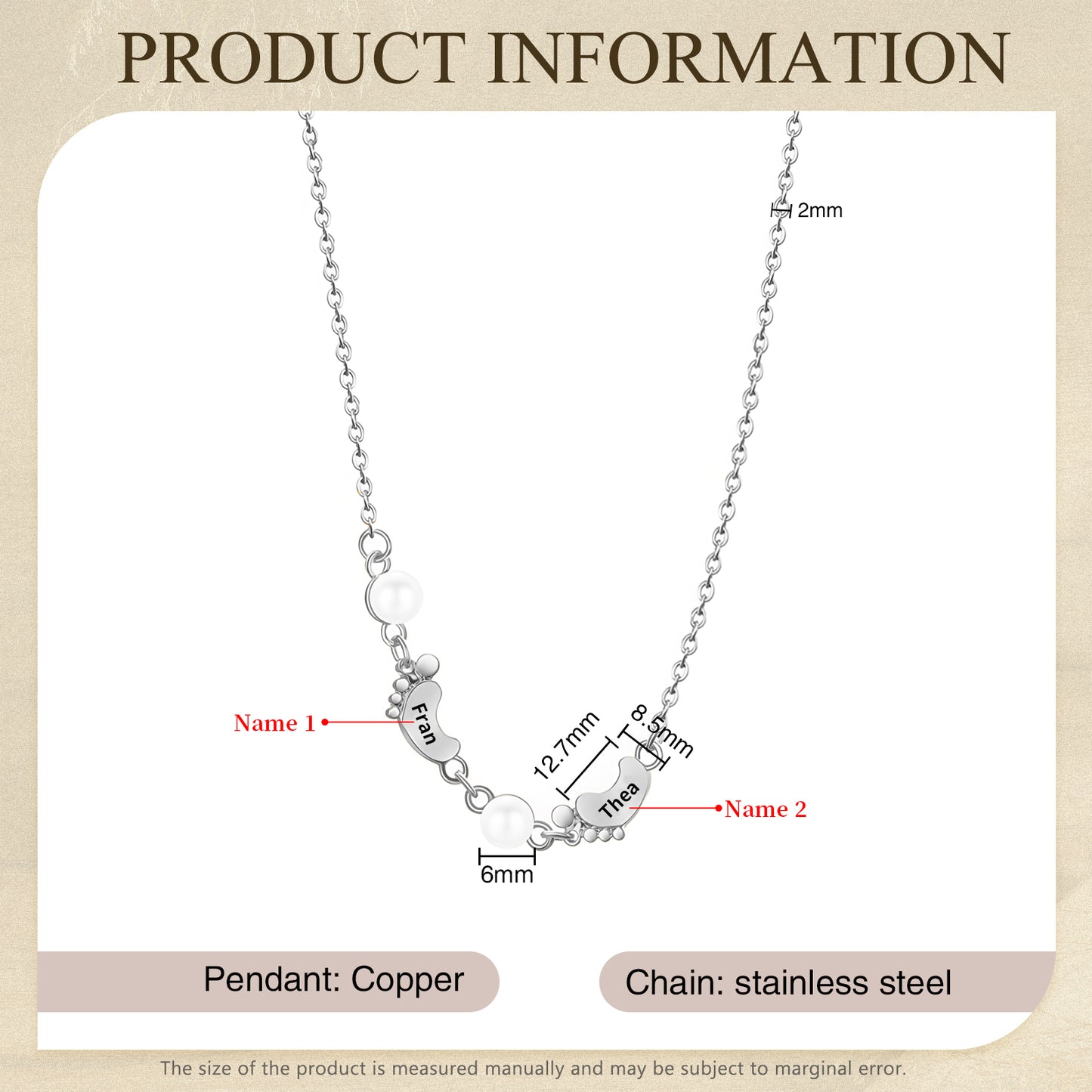 Mother's Day Foot Shape Necklace