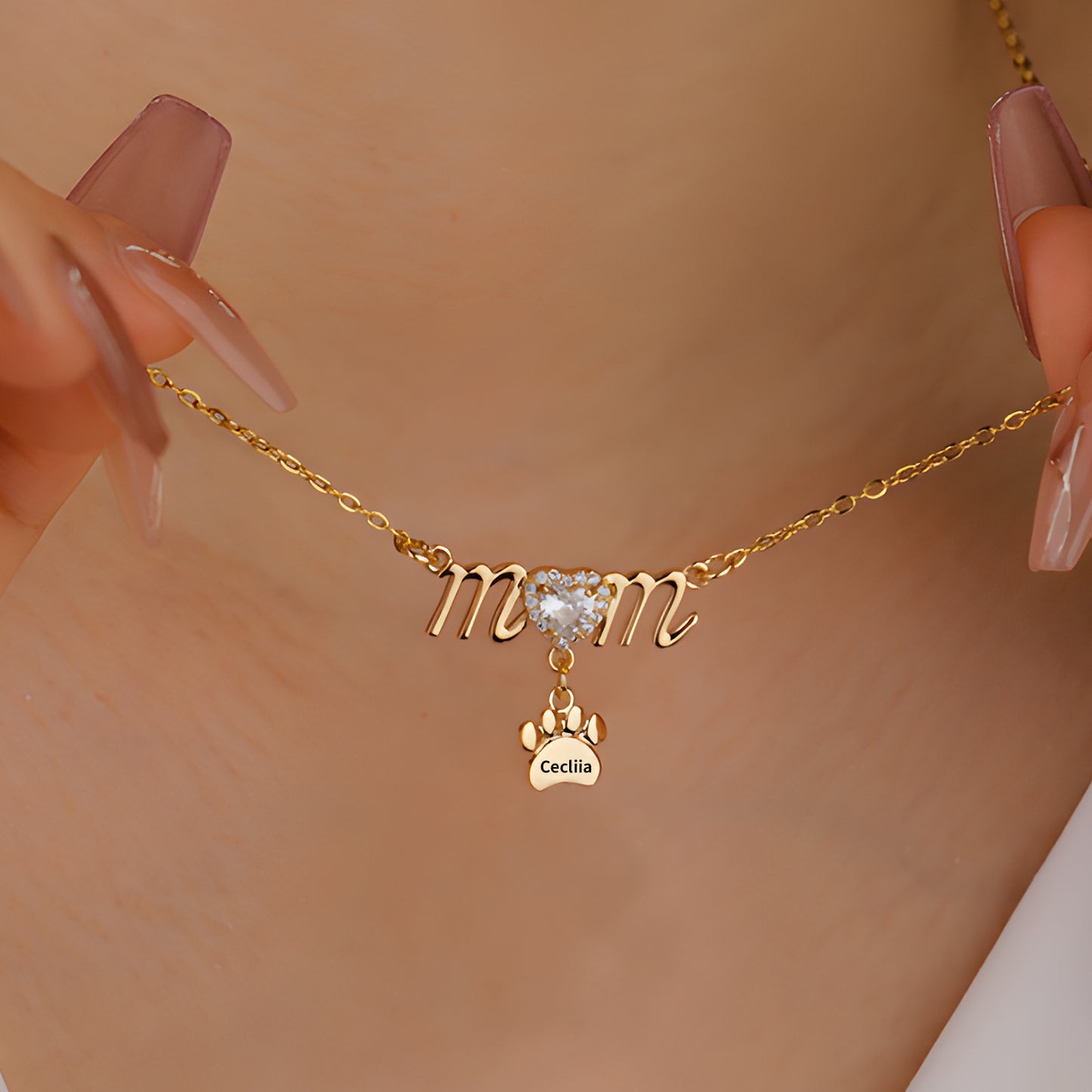 Mother's Day Paw Shape Necklace