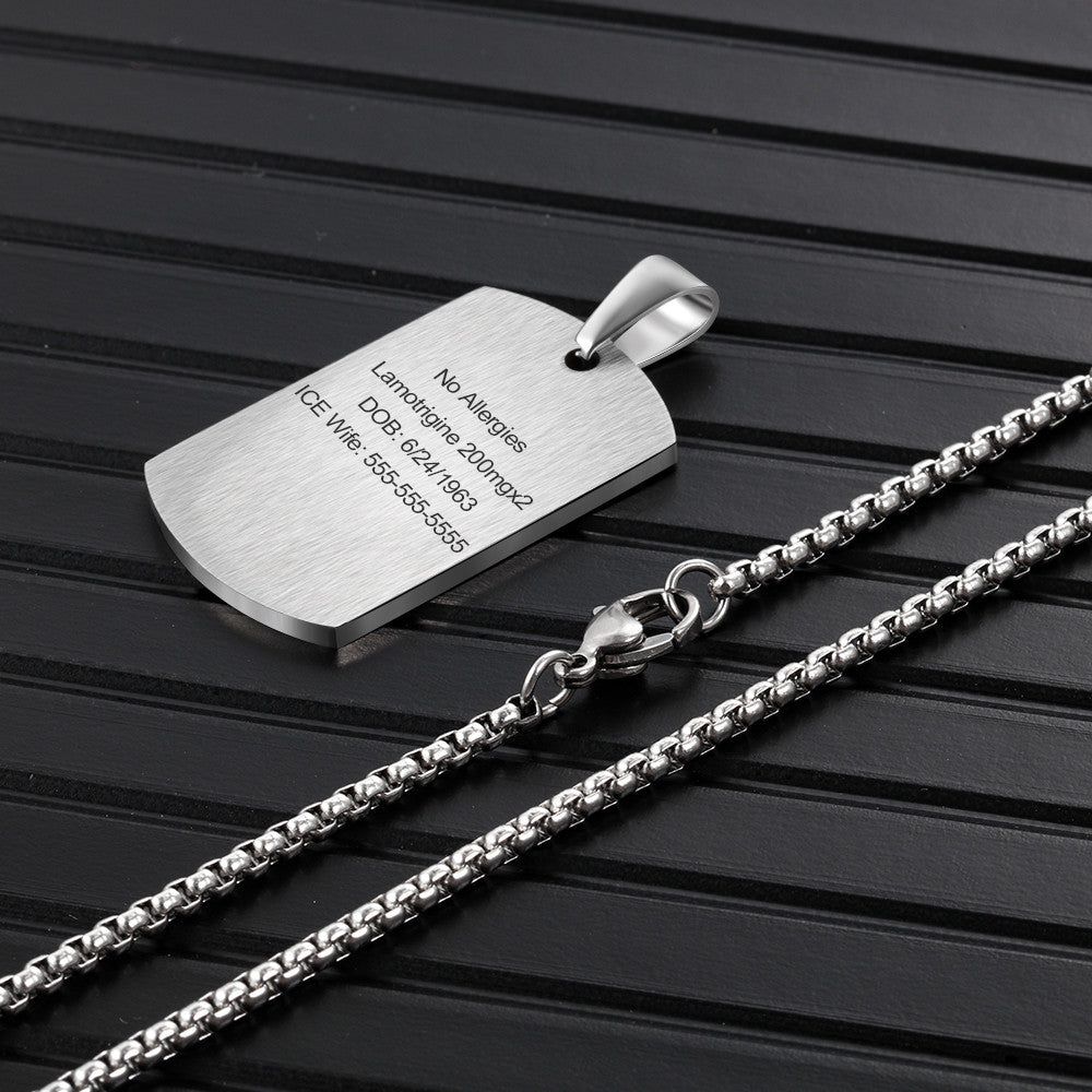 Stainless Steel Medical Alert Pendant Necklace