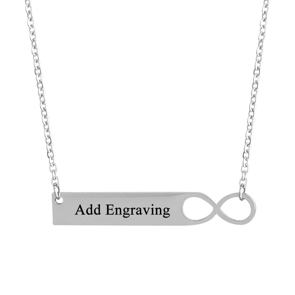 Stainless Steel Nameplate Bar Necklace