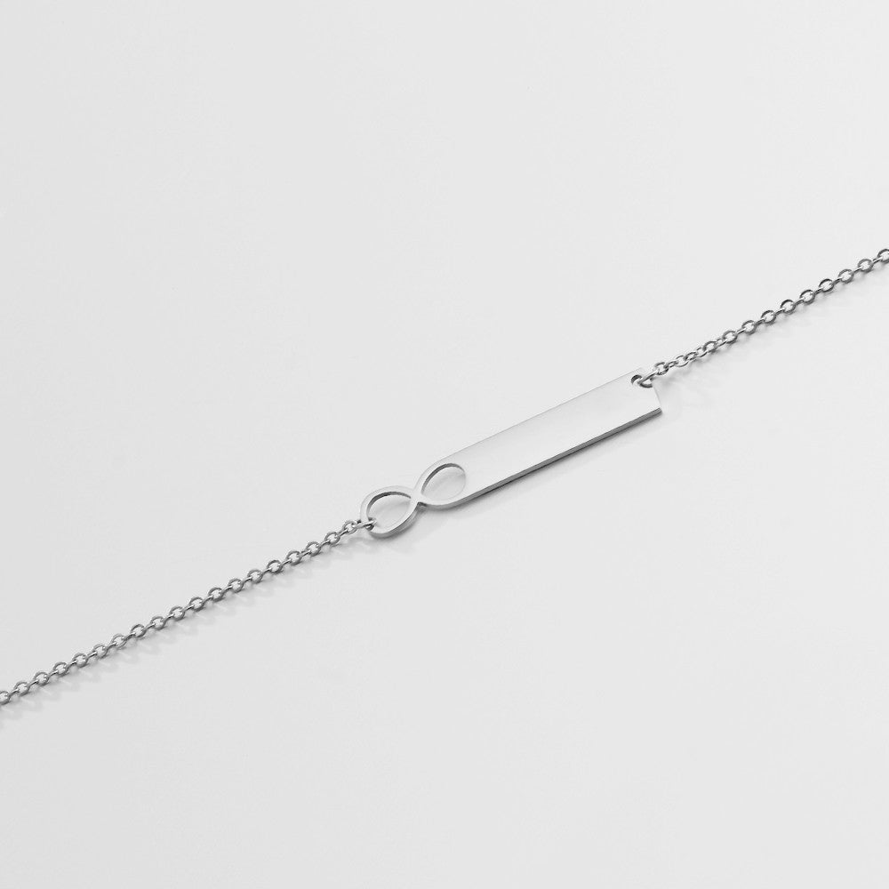 Stainless Steel Nameplate Bar Necklace