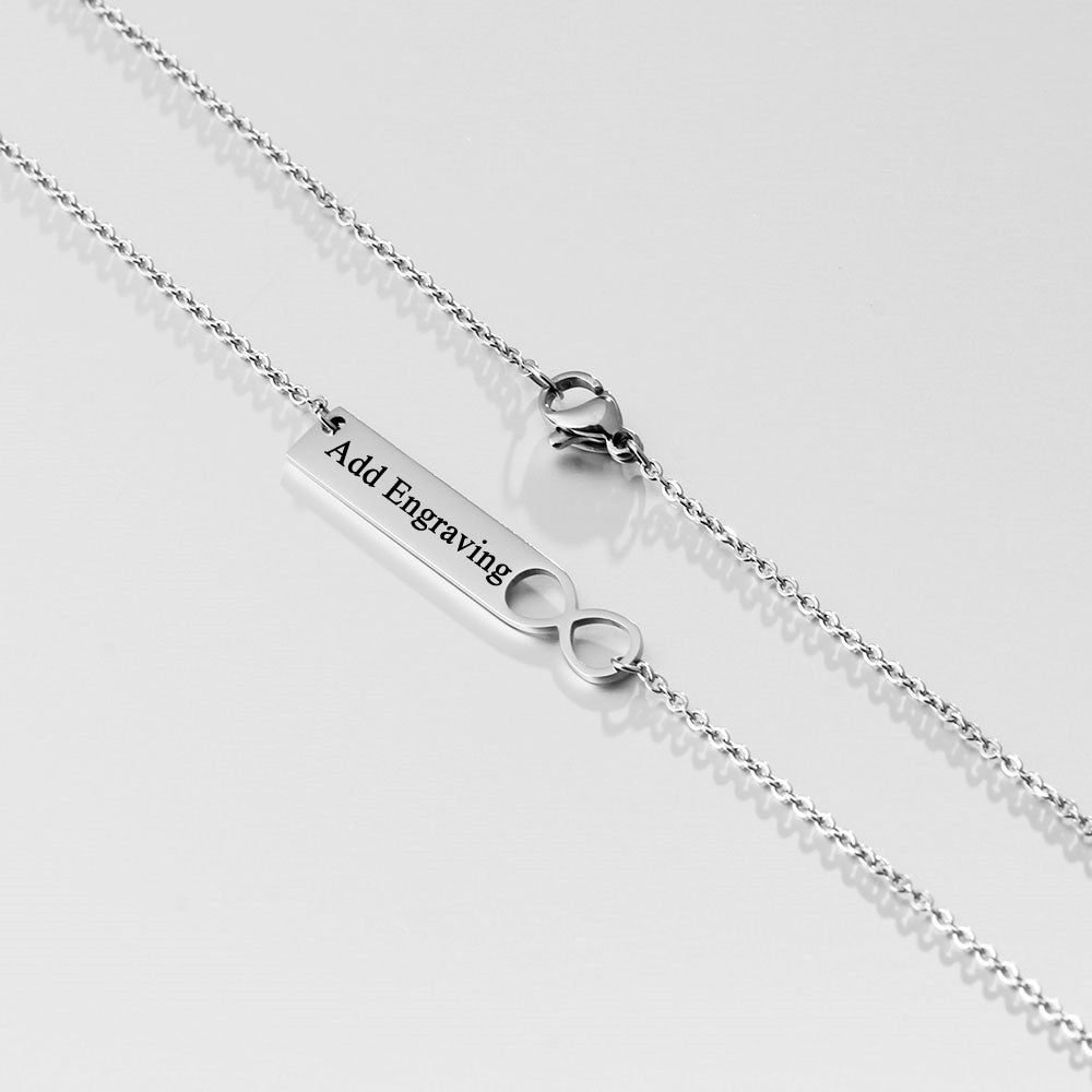 Stainless Steel Nameplate Bar Necklace